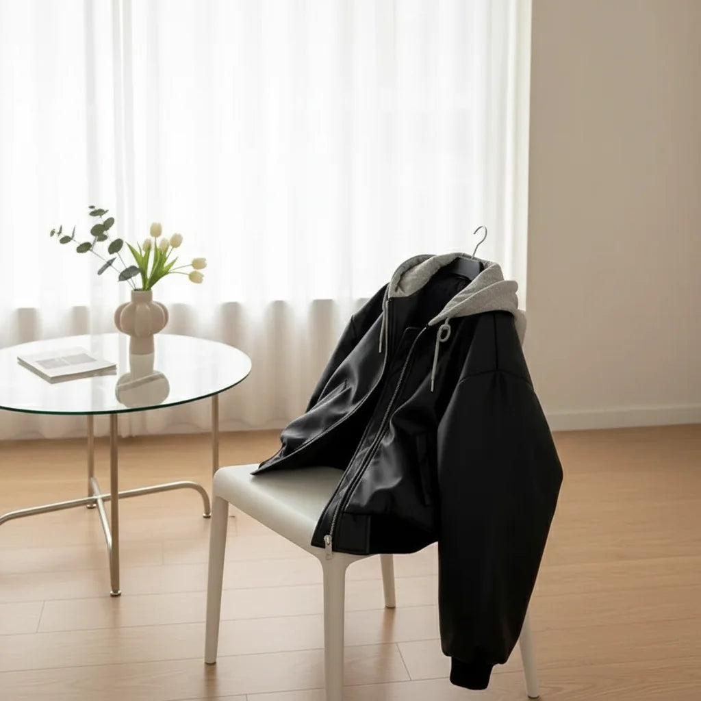 Korean High-end Black PU Leather Jacket Women Fashion Hooded